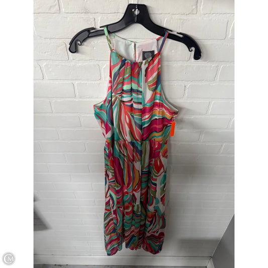 Dress Casual Midi By Vince Camuto In Green & Pink, Size: M