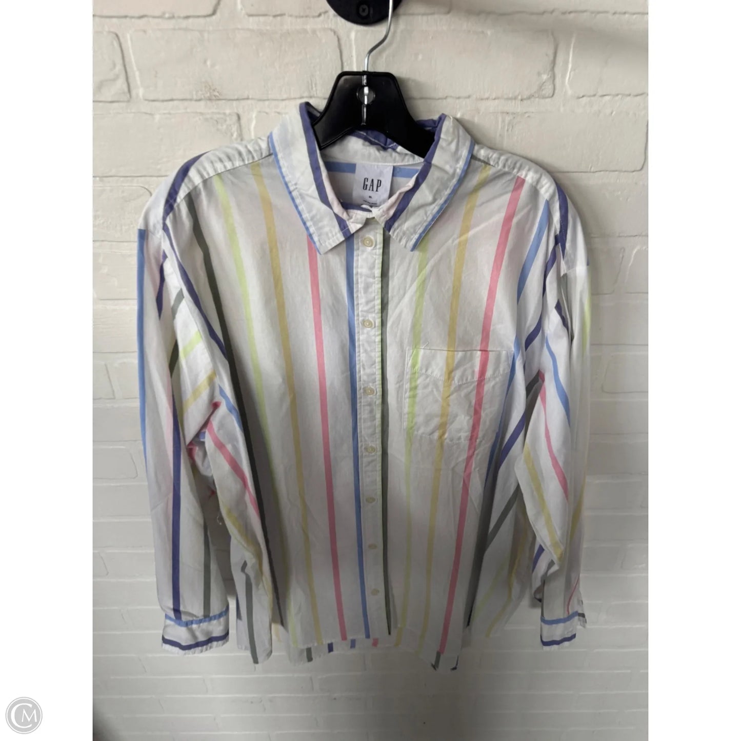 Top Long Sleeve By Gap In White, Size: Xl
