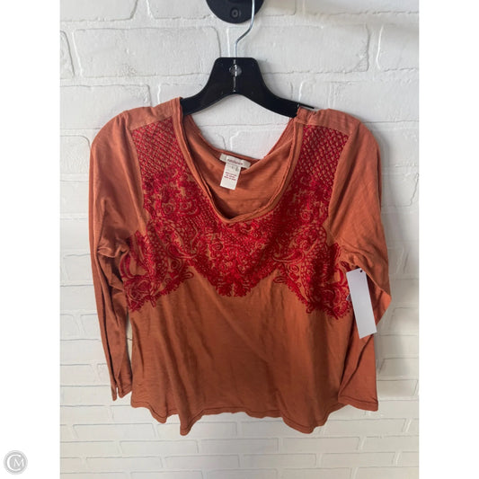 Top Long Sleeve By Sundance In Orange & Red, Size: L