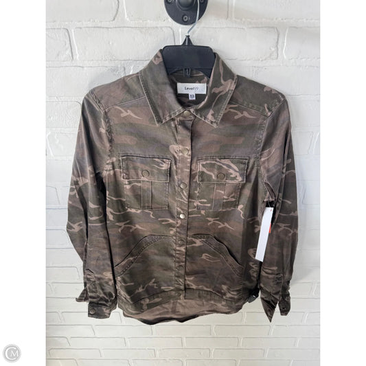 Jacket Shirt By Level 99 In Brown & Green, Size: Xs