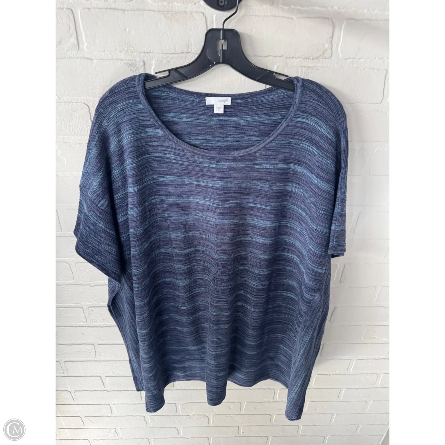 Sweater Short Sleeve By Pure Jill In Blue, Size: L