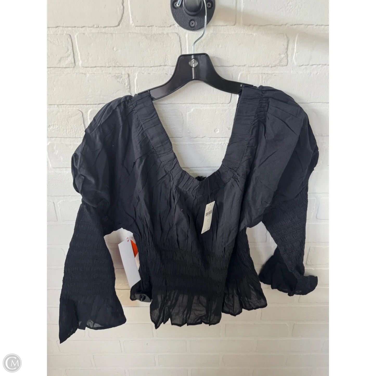Top Long Sleeve By Anthropologie In Black, Size: L