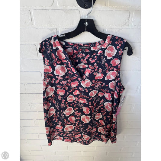 Top Sleeveless By Adrianna Papell In Blue & Pink, Size: L