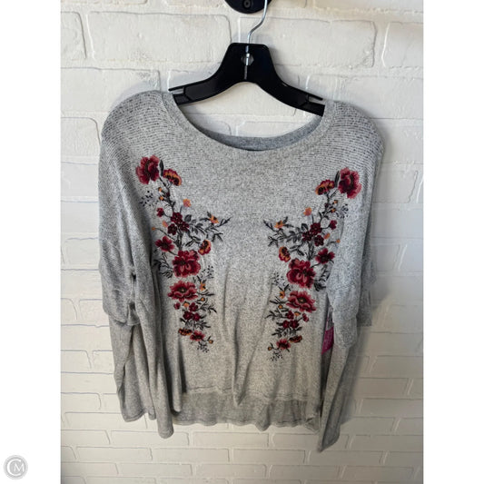 Top Long Sleeve By Miss Me In Grey & Red, Size: M