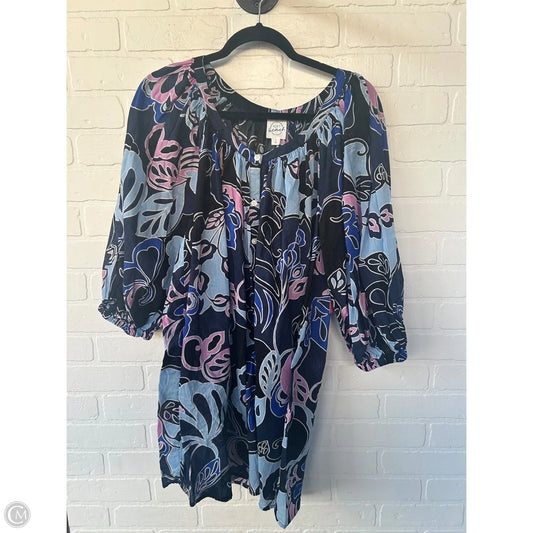 Swimwear Cover-up By Loft In Blue & Pink, Size: L