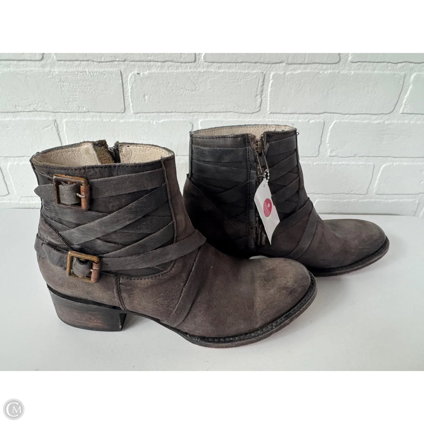 Boots Ankle Heels By Freebird In Brown, Size: 8