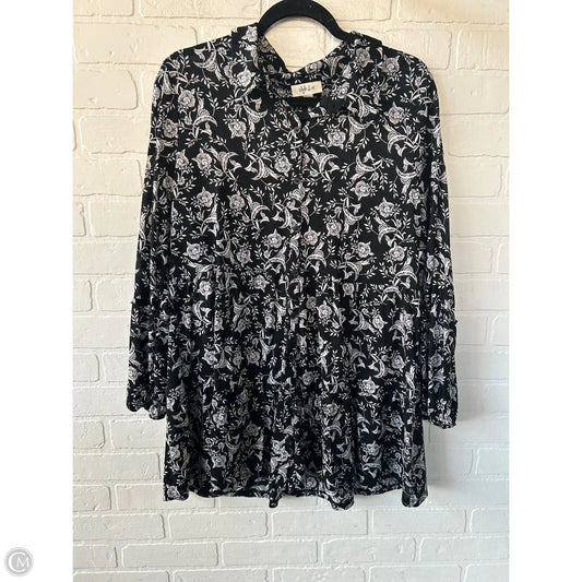 Top Long Sleeve By Style And Company In Black & Cream, Size: Xxl
