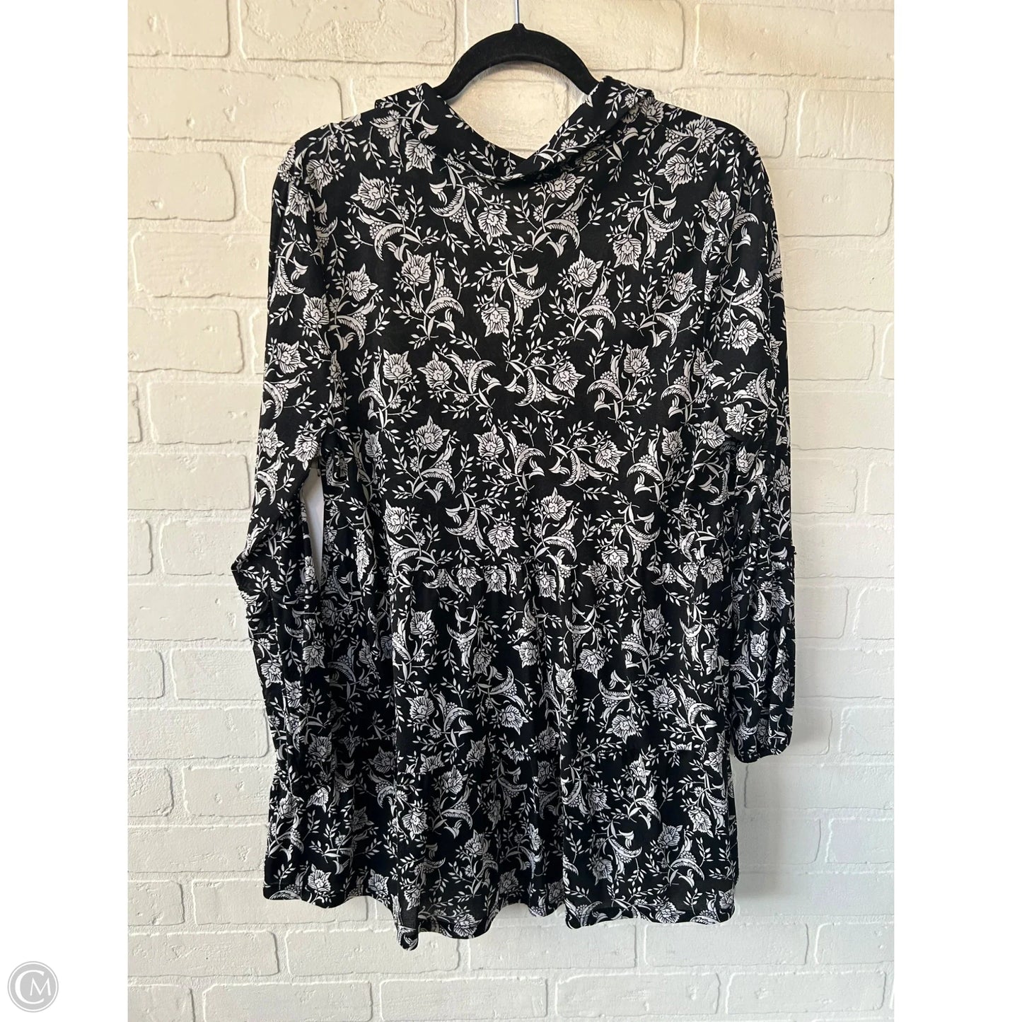 Top Long Sleeve By Style And Company In Black & Cream, Size: Xxl