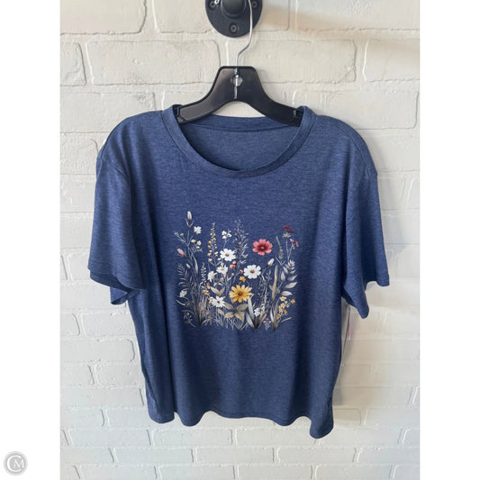 Top Short Sleeve By Shein In Blue, Size: 1x