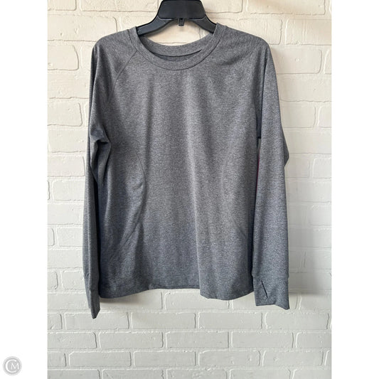 Athletic Top Long Sleeve Crewneck By Eddie Bauer In Grey, Size: Xl