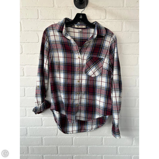 Top Long Sleeve By Miami In Red & White, Size: Xs