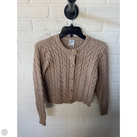 Sweater Cardigan By Cielo In Tan, Size: S