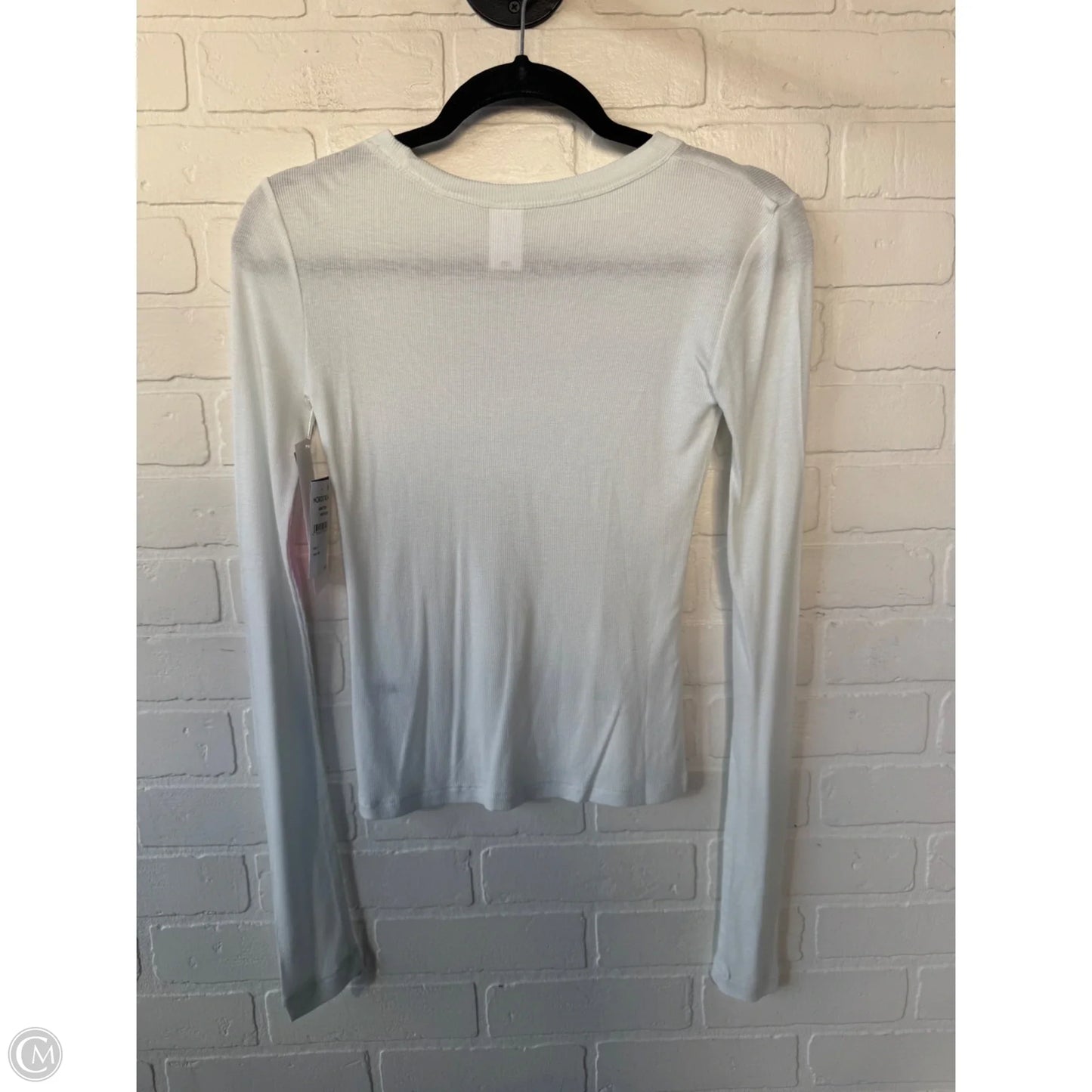 Top Long Sleeve Basic By Abound In White, Size: S