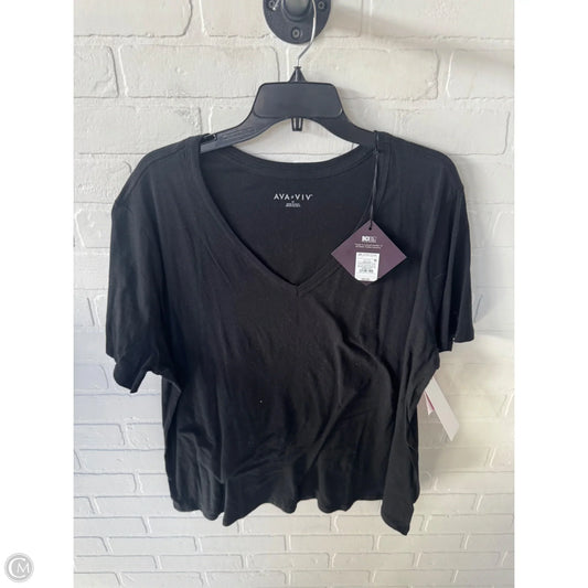 Top Short Sleeve Basic By Ava & Viv In Black, Size: 2x