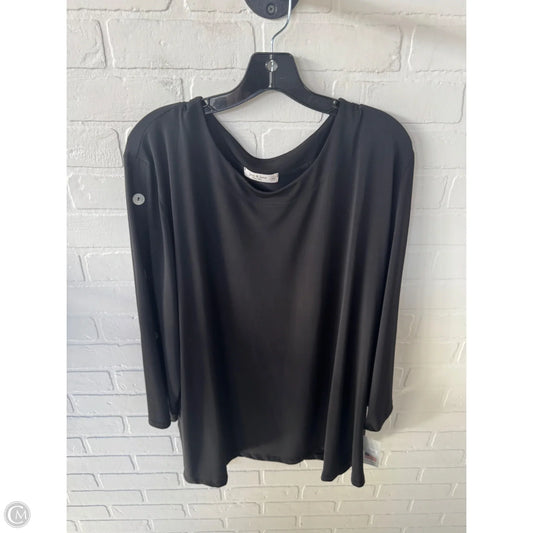Top Long Sleeve By Jess And Jane In Black, Size: 2x