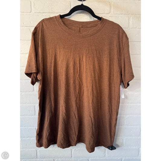 Athletic Top Short Sleeve By Lululemon In Brown, Size: M