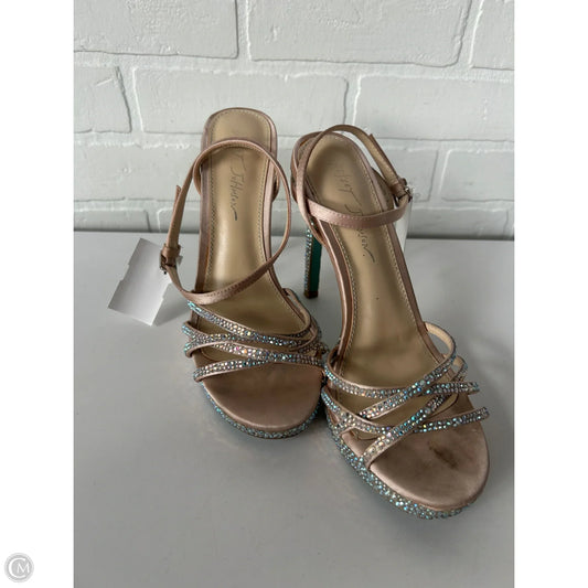 Sandals Heels Stiletto By Betsey Johnson In Tan, Size: 8.5