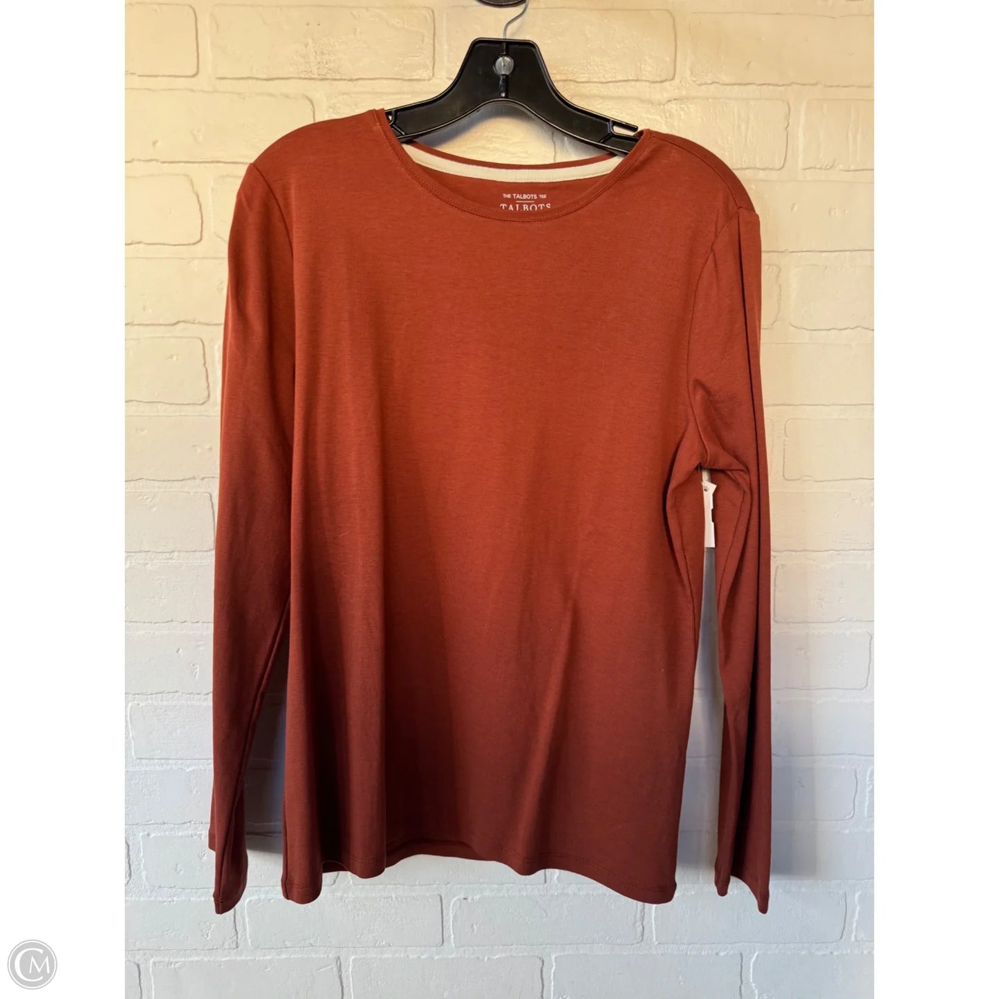 Top Long Sleeve Basic By Talbots In Brown, Size: L