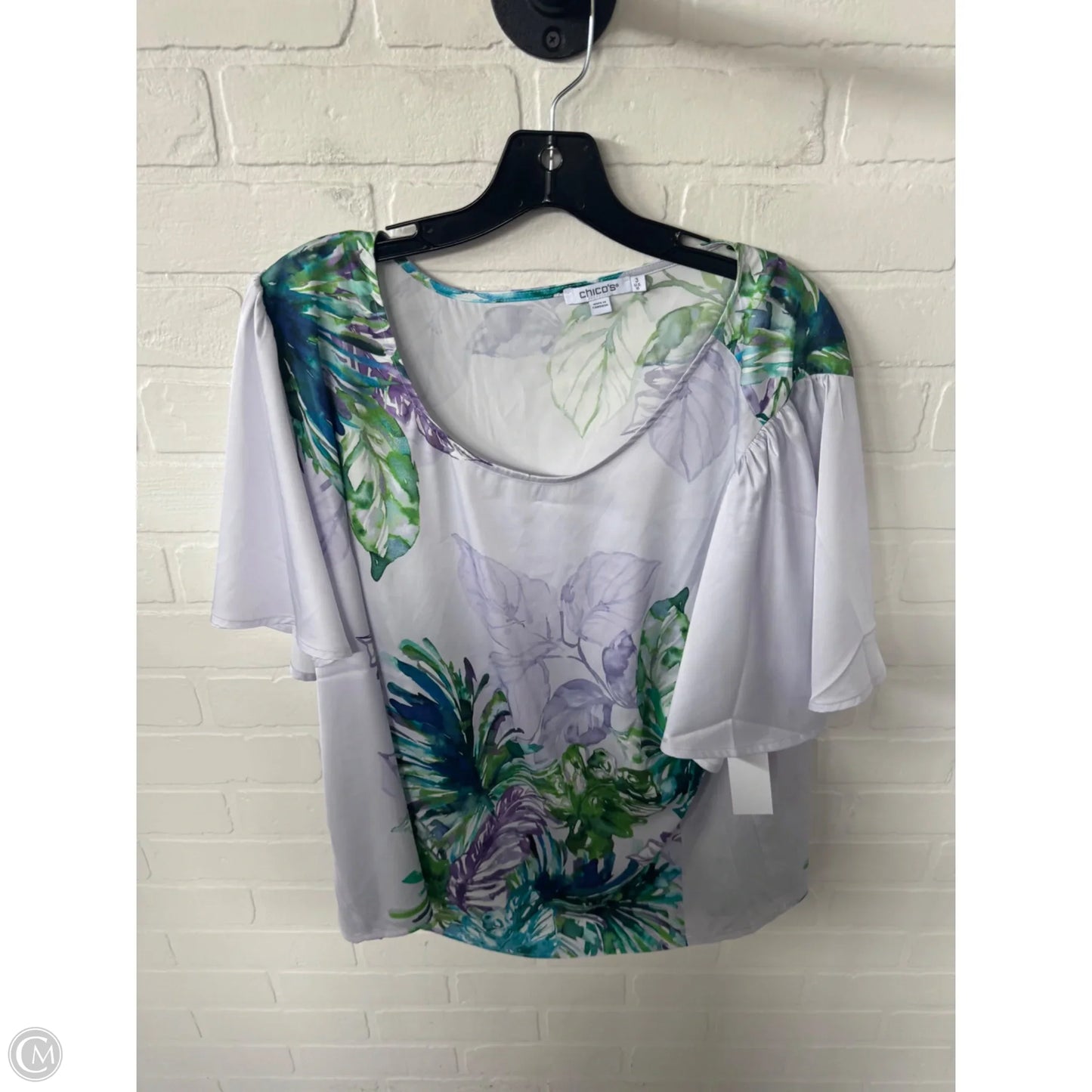 Top Short Sleeve By Chicos In Purple, Size: Xl