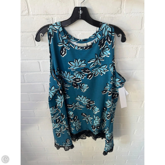 Top Sleeveless By Logo In Blue & White, Size: Xl