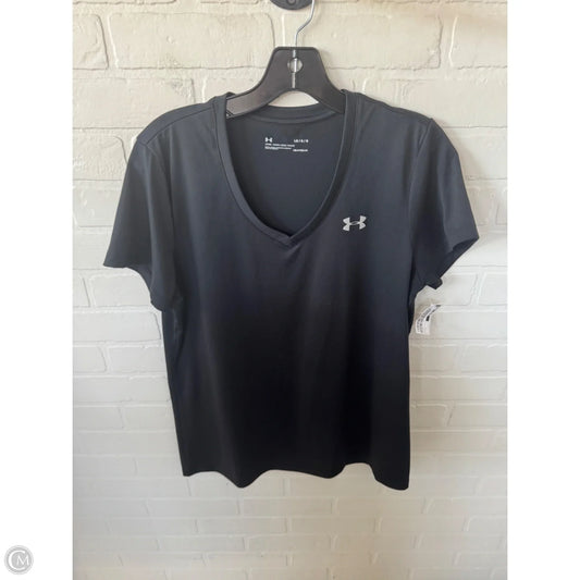 Athletic Top Short Sleeve By Under Armour In Black, Size: L