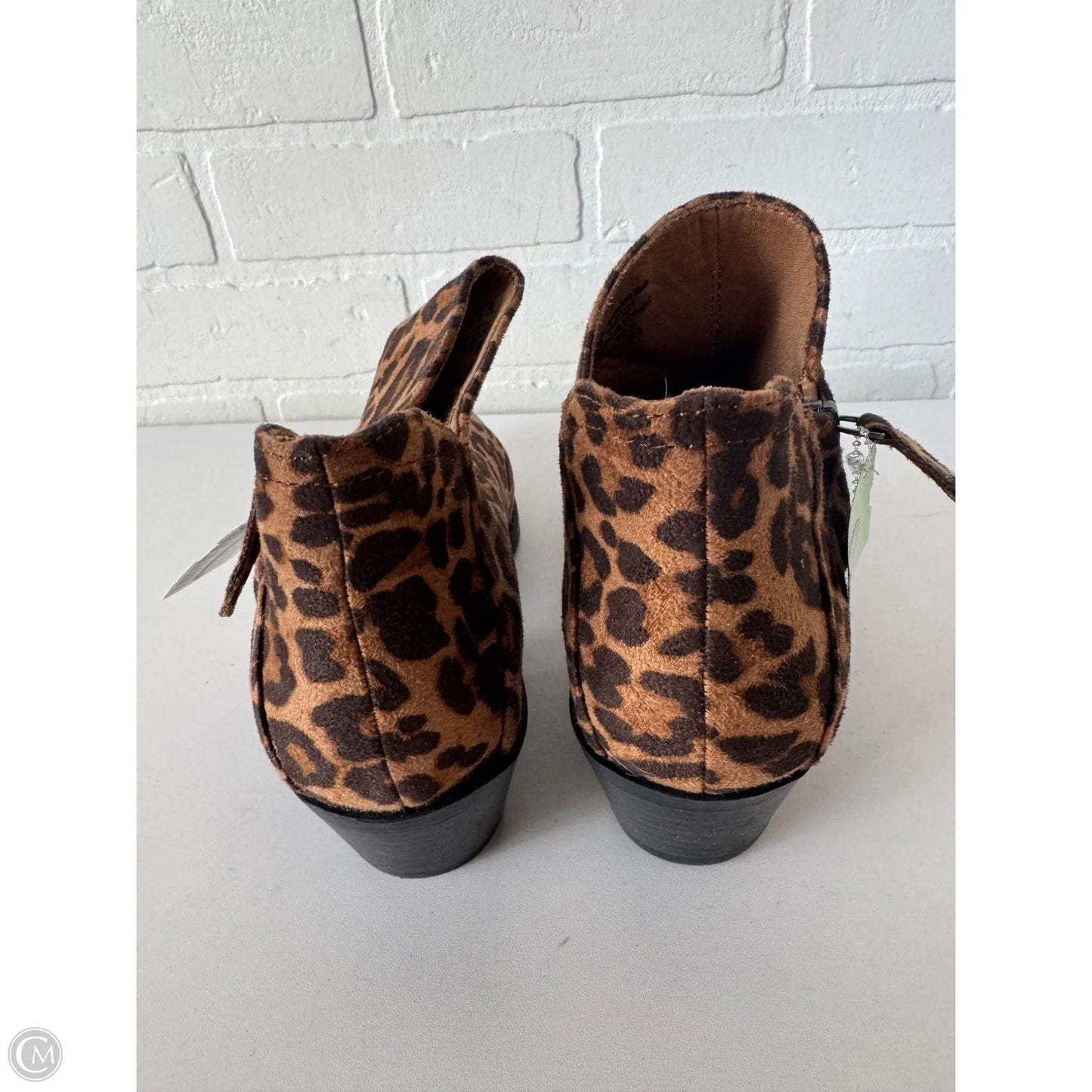 Boots Ankle Heels By So In Brown & Tan, Size: 7.5