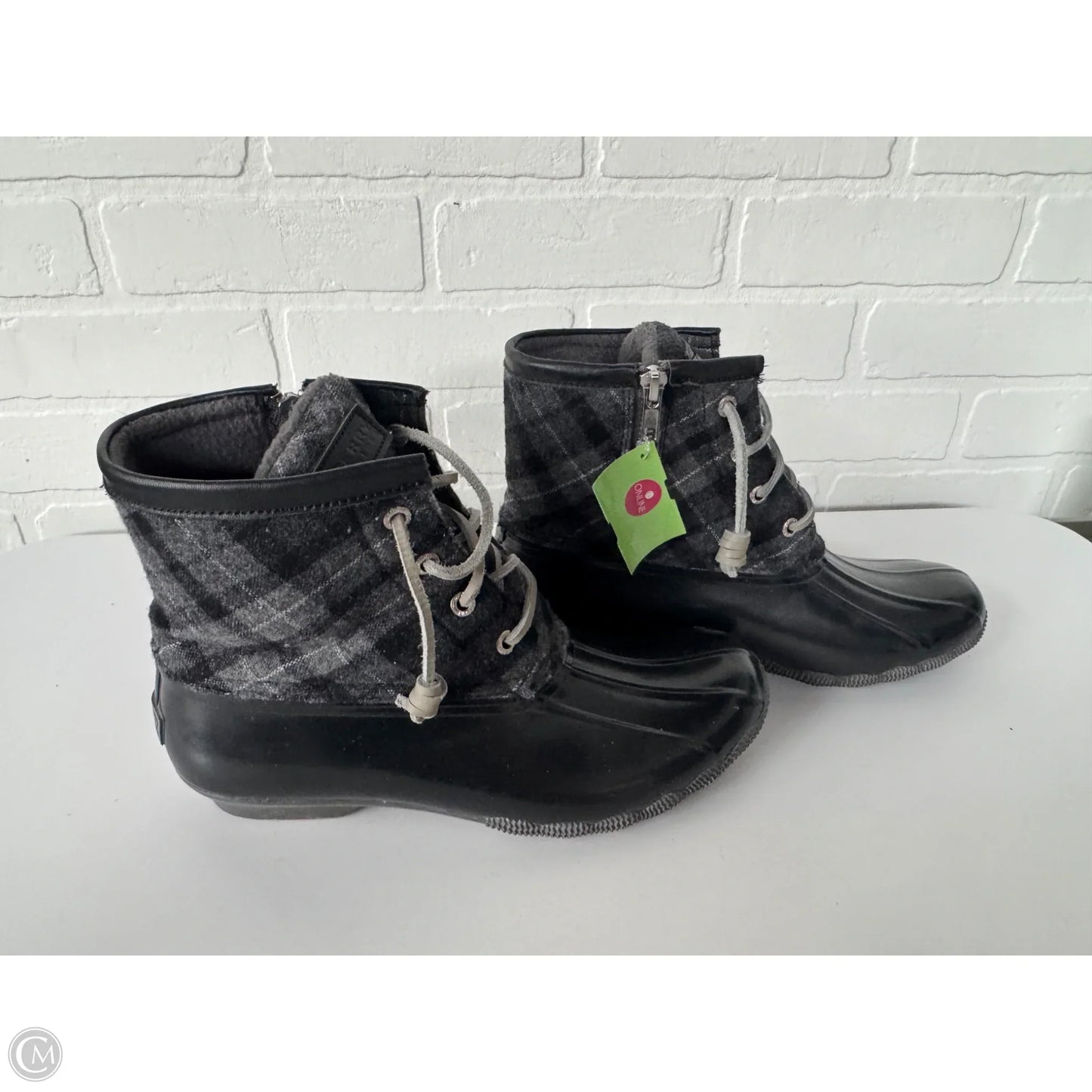 Shoes Sneakers By Sperry In Black & Grey, Size: 8
