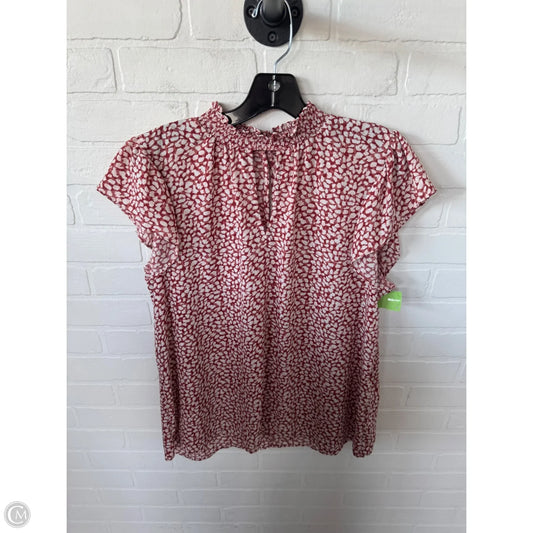 Top Short Sleeve By Maurices In Red & White, Size: Xl
