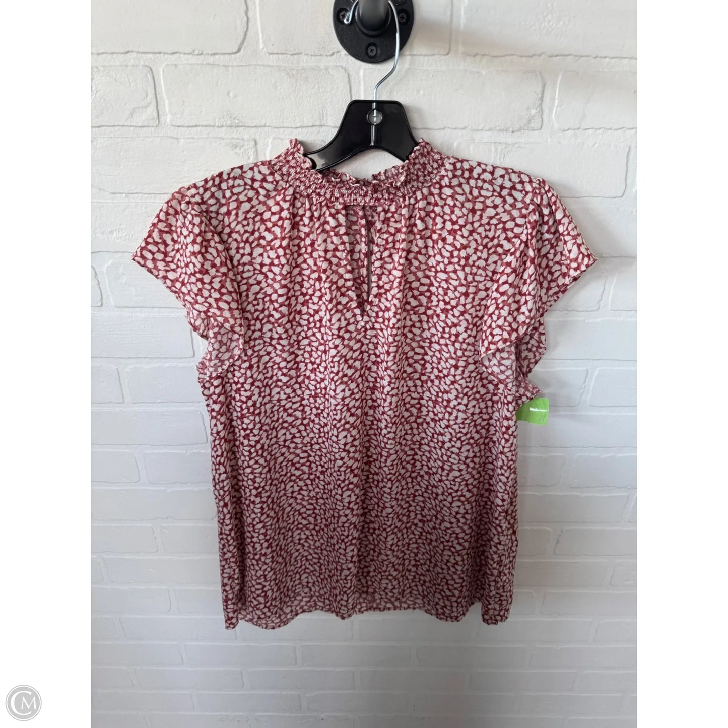 Top Short Sleeve By Maurices In Red & White, Size: Xl