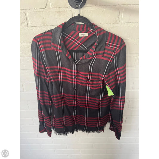 Top Long Sleeve By Dylan In Black & Red, Size: S