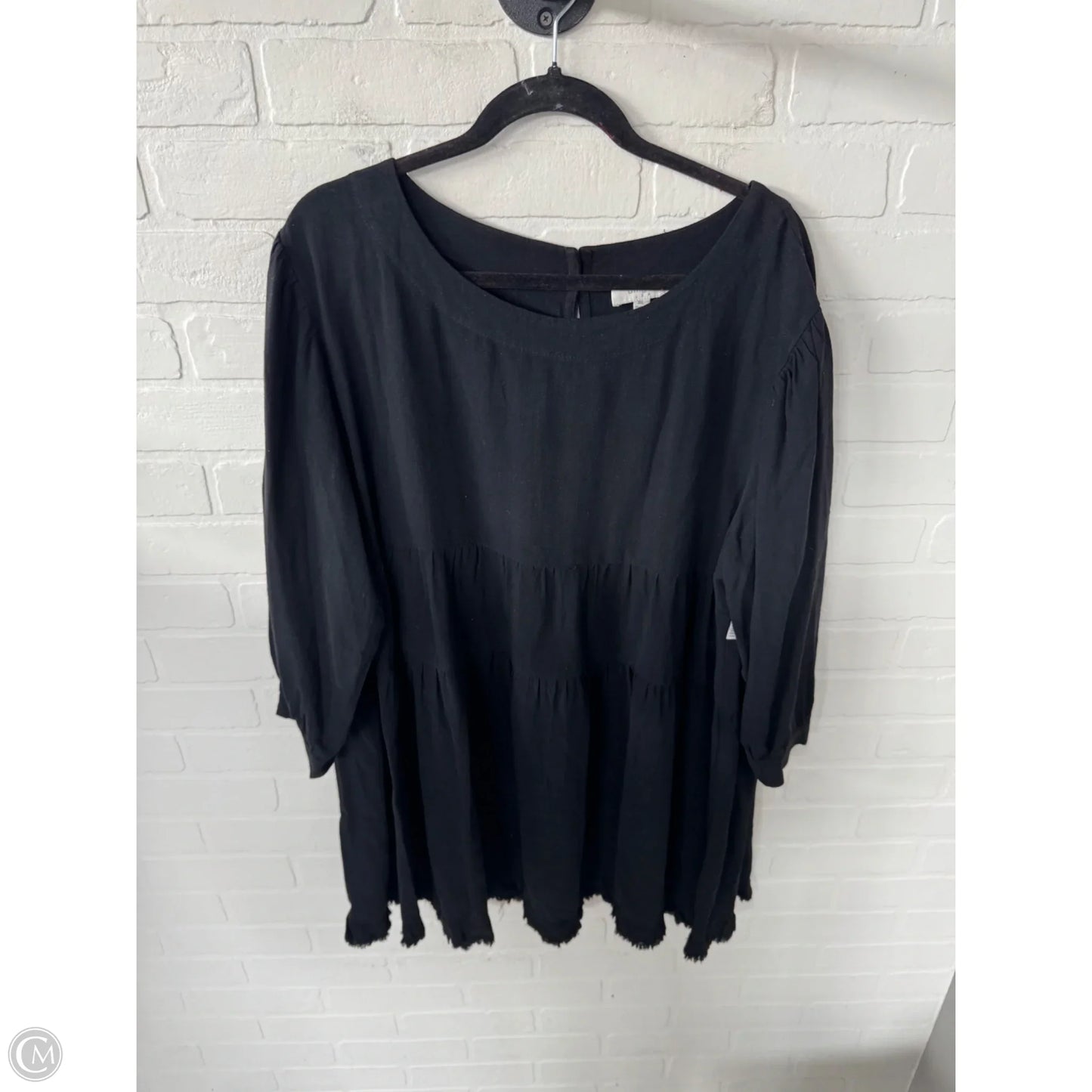 Tunic 3/4 Sleeve By Umgee In Black, Size: 1x