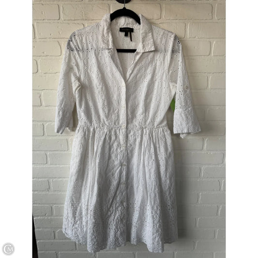 Dress Casual Midi By Donna Karan In White, Size: M