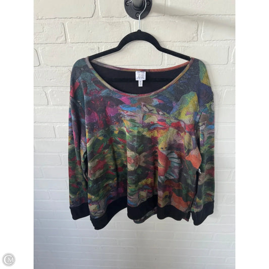 Sweatshirt Crewneck By Parsley & Sage In Black & Green, Size: 2x