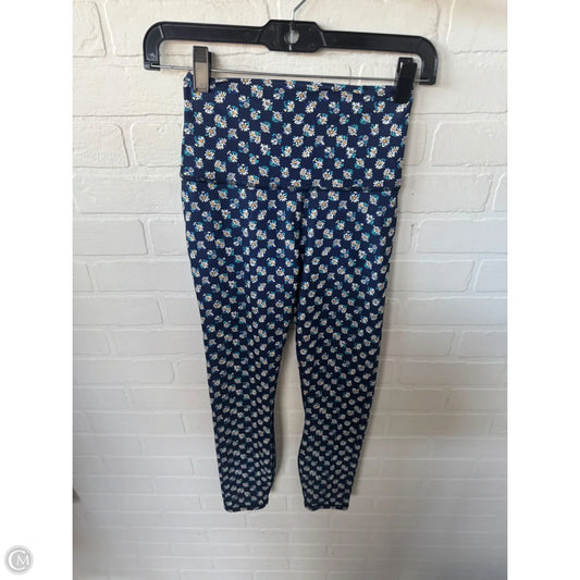Athletic Leggings By Fabletics In Blue & White, Size: 0