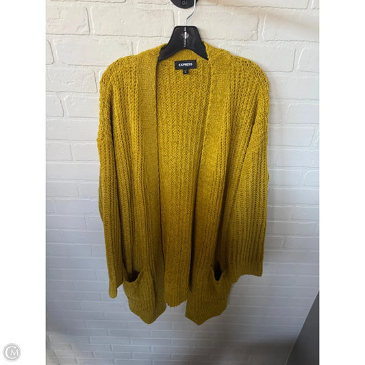 Sweater Cardigan By Express In Yellow, Size: M