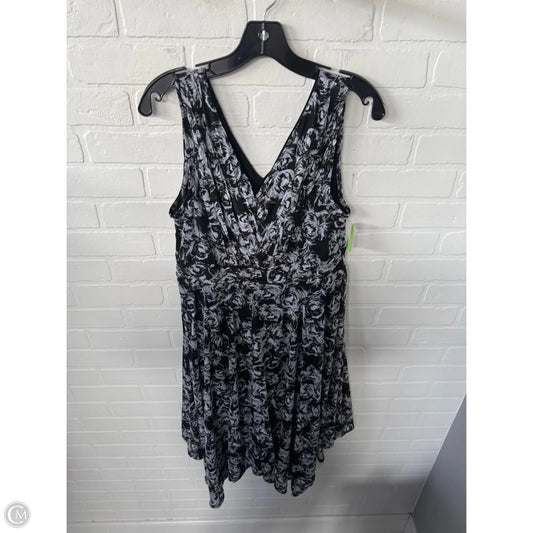 Dress Casual Midi By Simply Vera In Black & Grey, Size: L