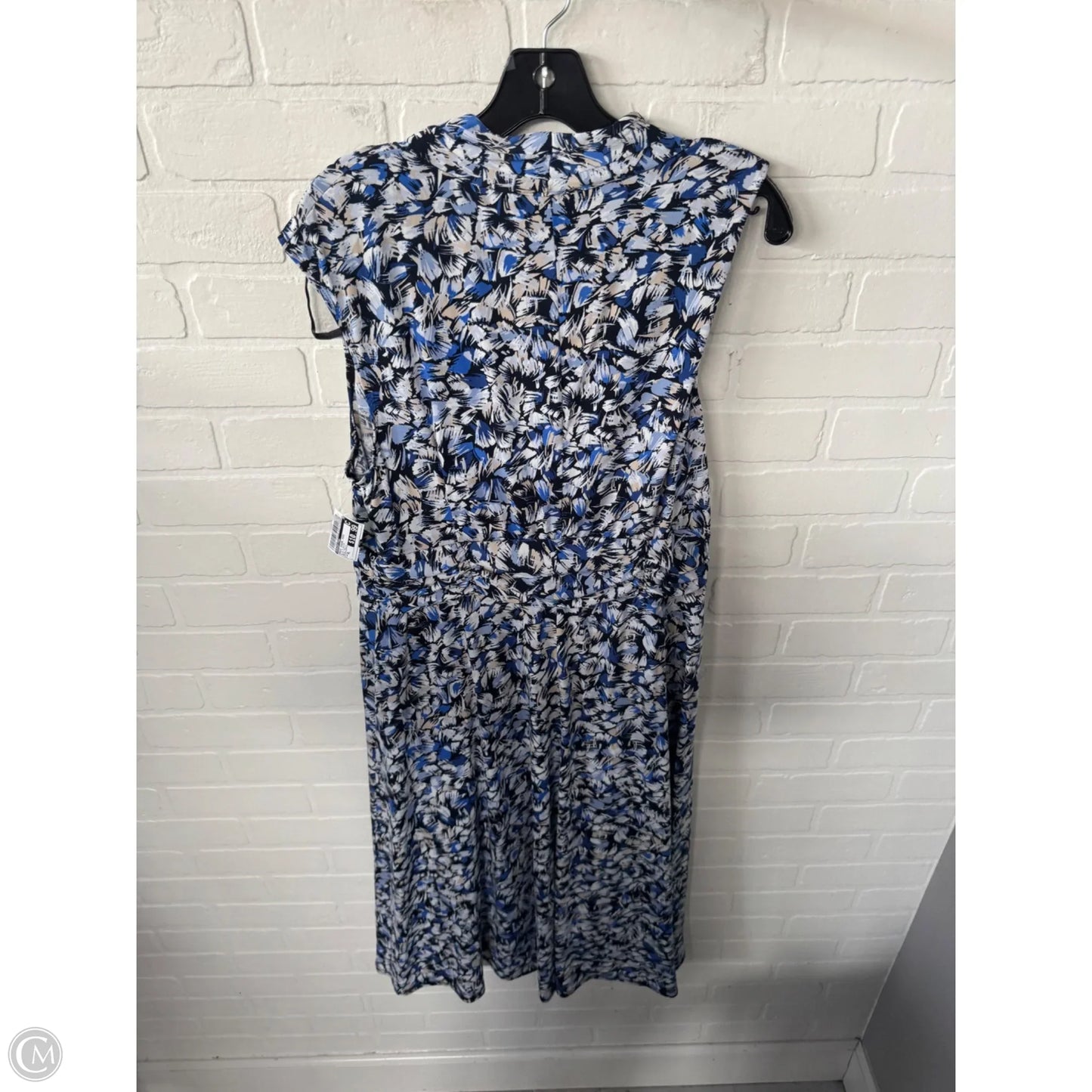 Dress Casual Midi By Perceptions In Blue & White, Size: Xl