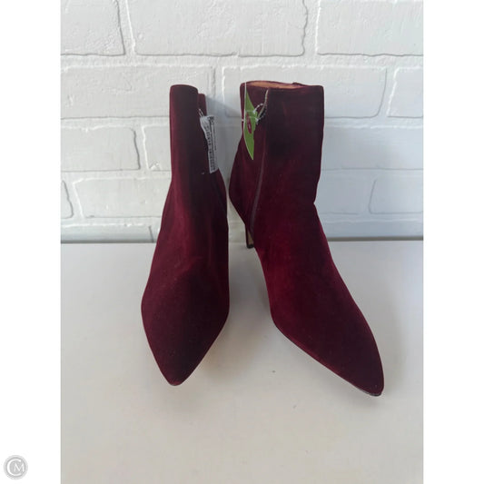 Boots Ankle Heels By Halogen In Red, Size: 9.5
