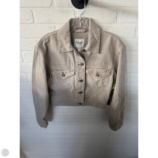 Jacket Denim By Abercrombie And Fitch In Tan Denim, Size: Xs