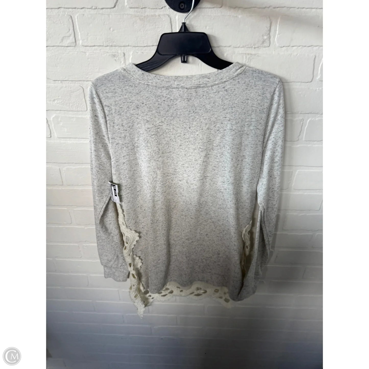 Top Long Sleeve By Sundance In Cream & Grey, Size: S