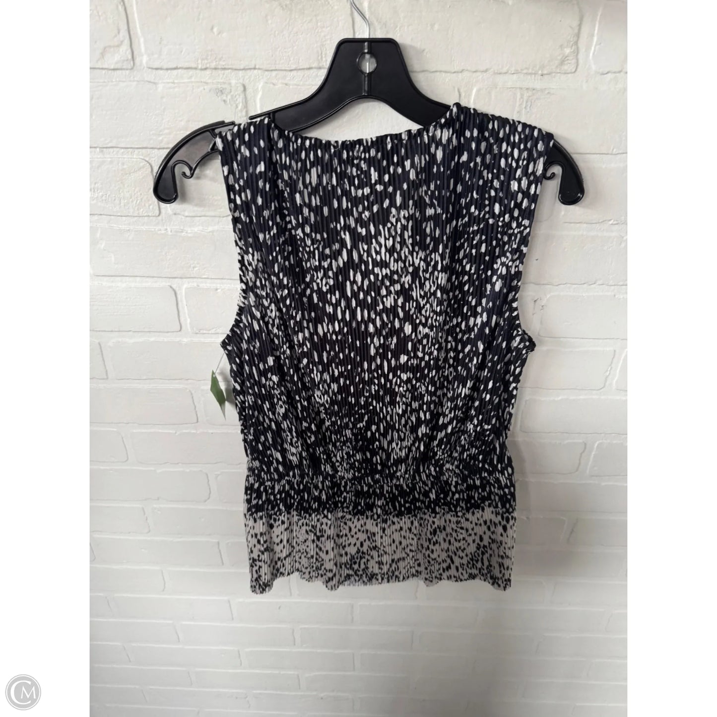 Top Sleeveless By Fever In Black & Cream, Size: M