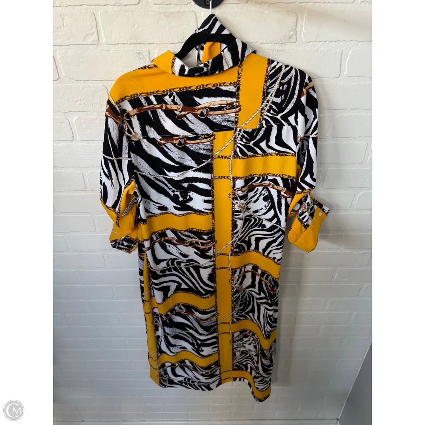 Dress Work By New York And Co In Black & Yellow, Size: M