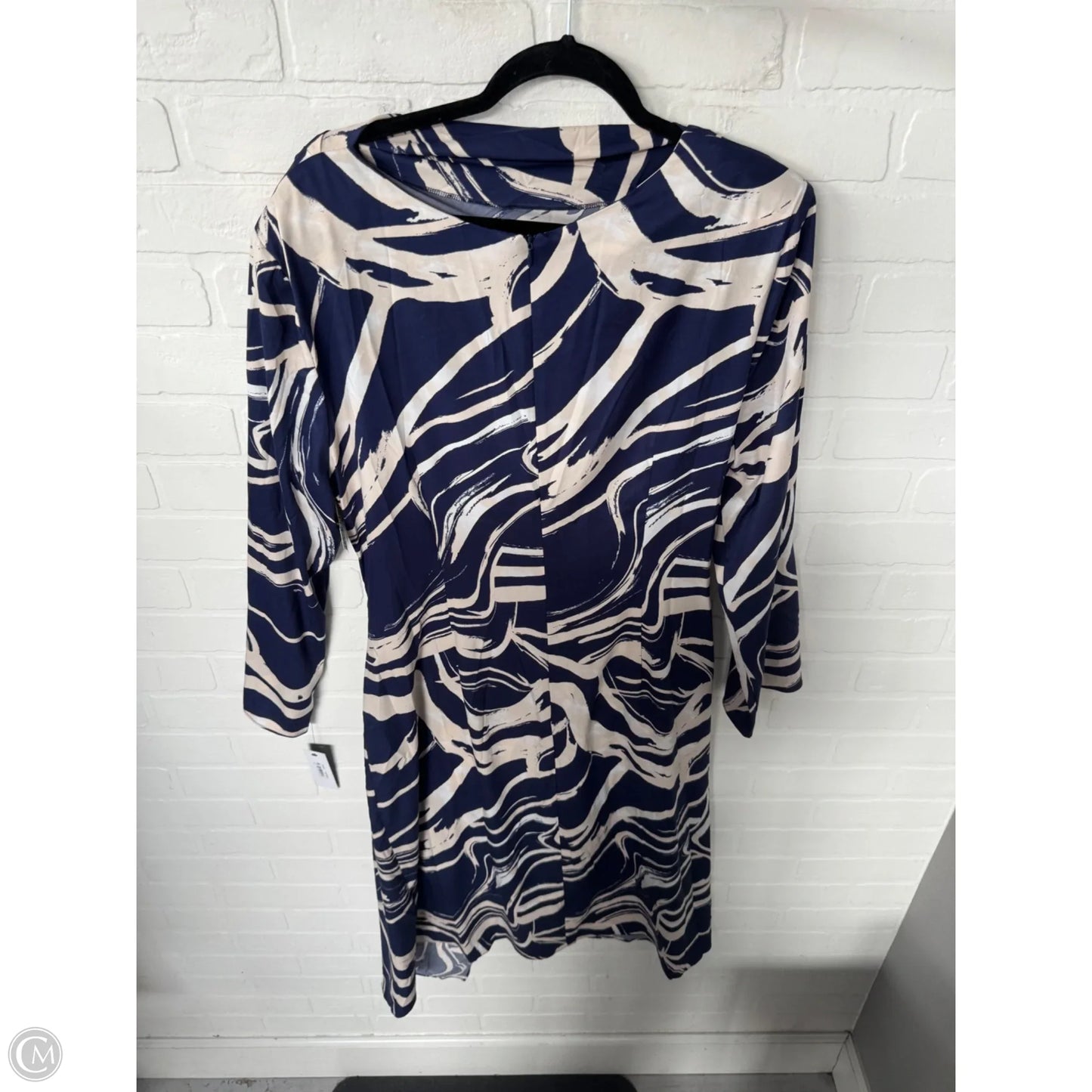Dress Work By Donna Morgan In BLUE & Cream, Size: 1x