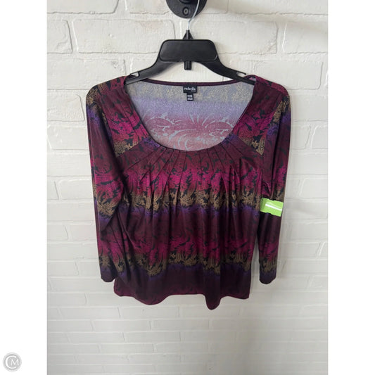 Top 3/4 Sleeve By Rafaella In Black & Red, Size: Mp