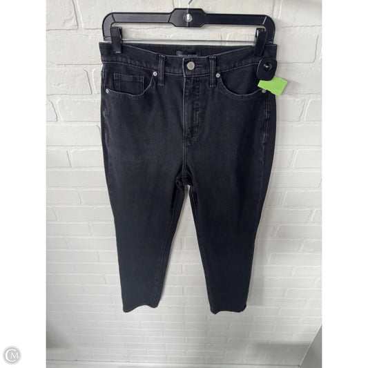 Jeans Straight By Banana Republic In Black Denim, Size: 10