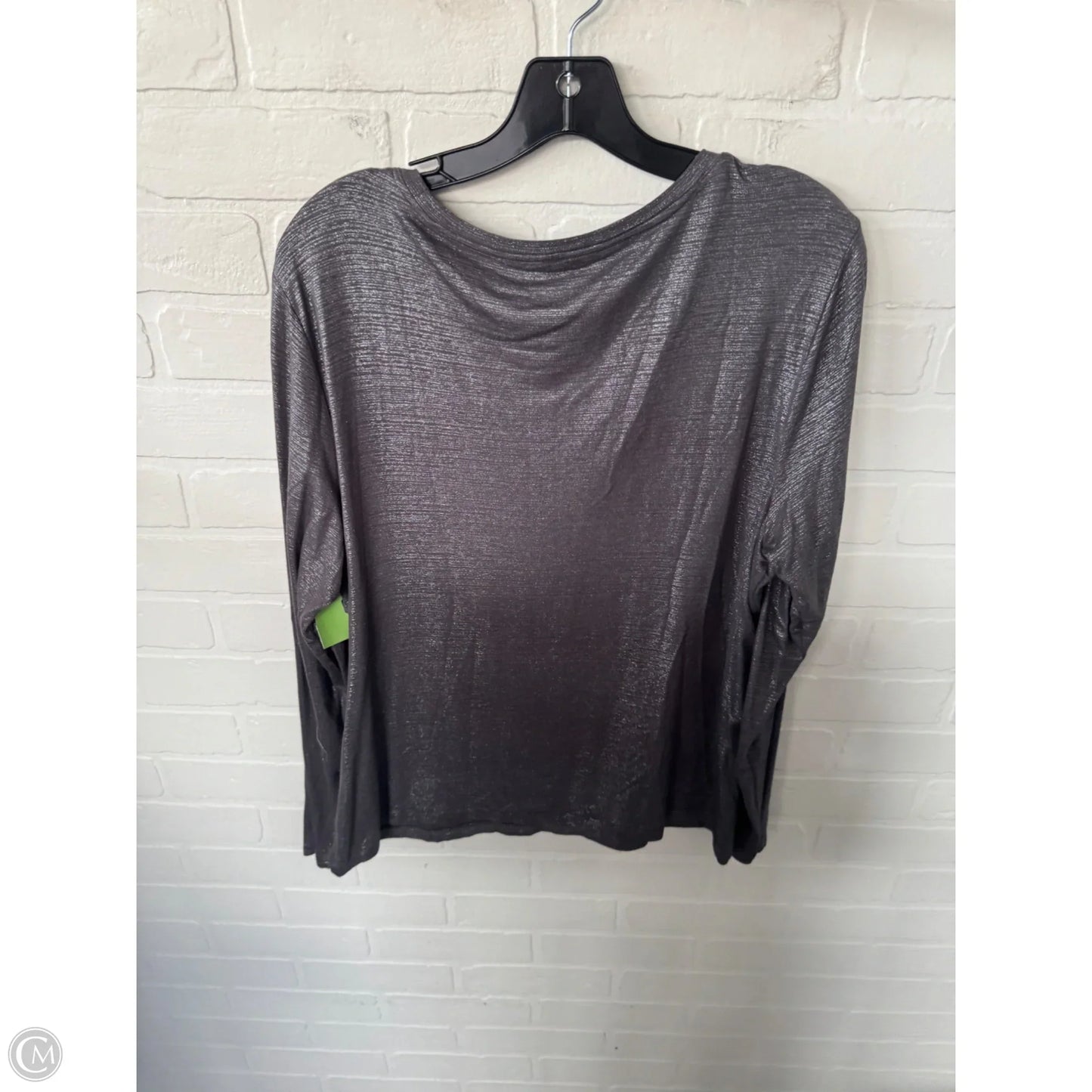 Top Long Sleeve Basic By Apt 9 In Grey, Size: Xl