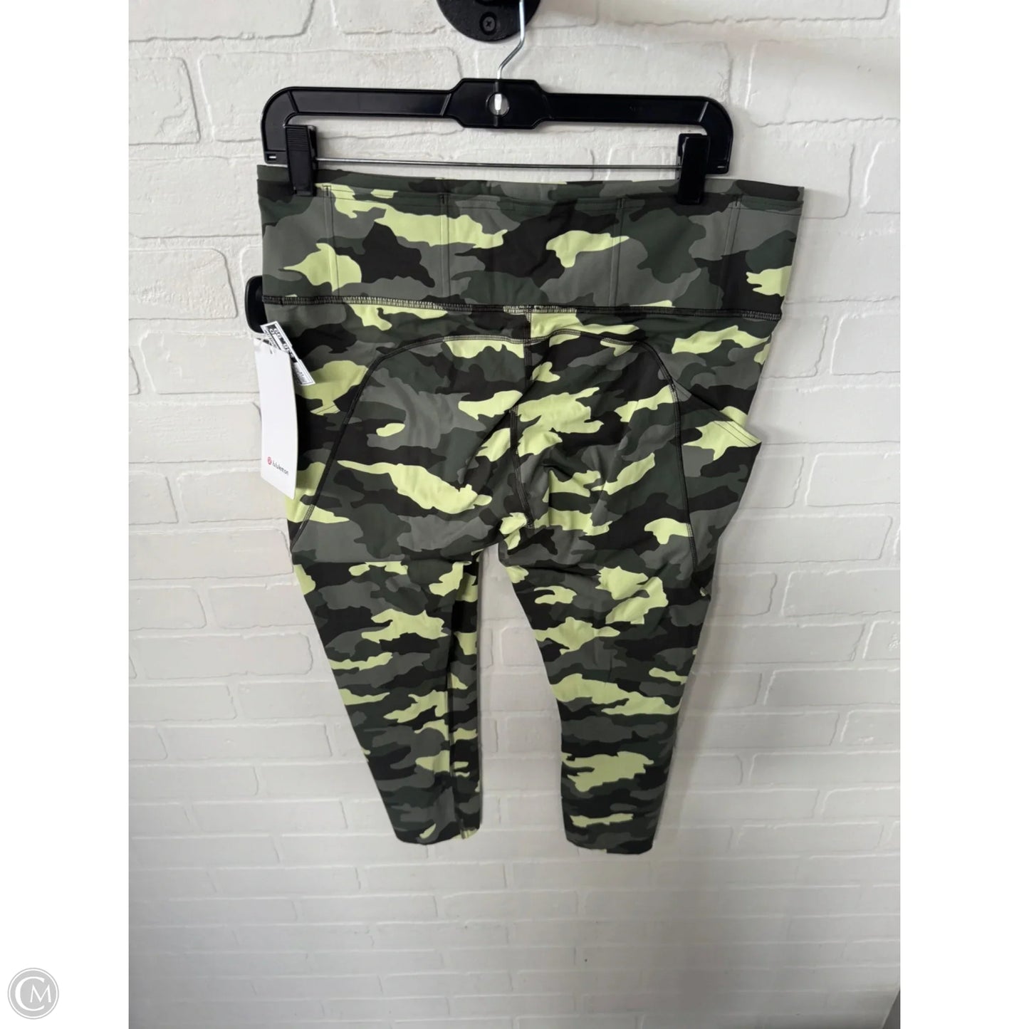Athletic Leggings By Lululemon In Green & Grey, Size: 14