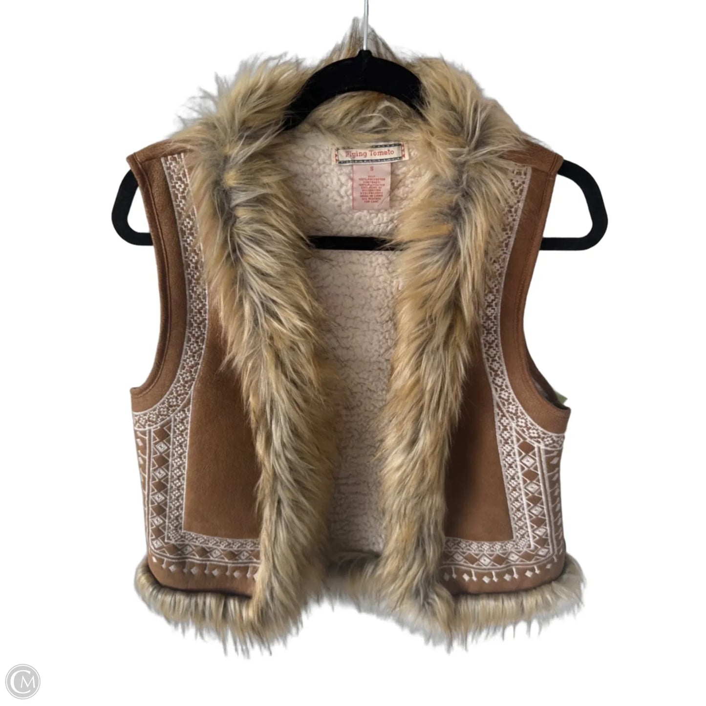 Vest Faux Fur & Sherpa By Flying Tomato In Brown, Size: S