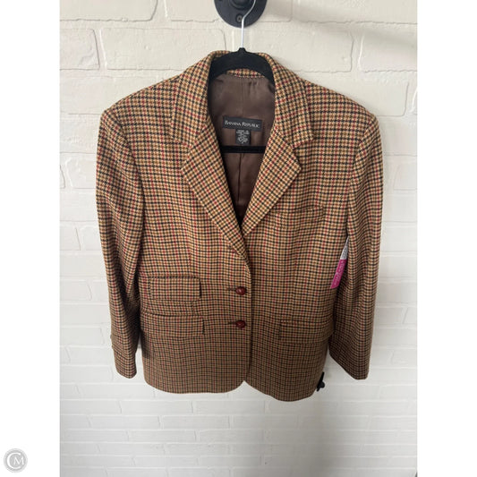 Blazer By Banana Republic In Tan & White, Size: Xs