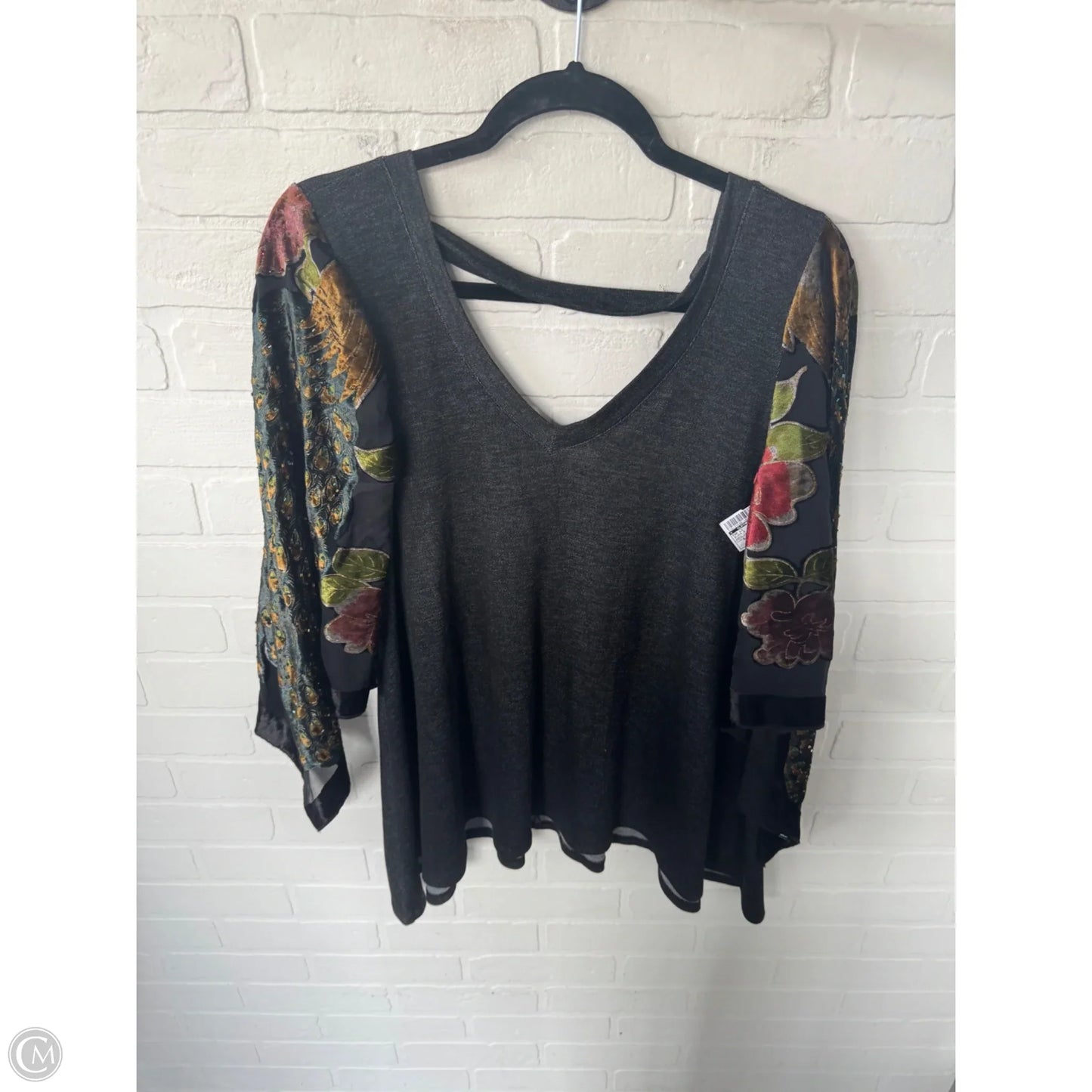 Top Long Sleeve By Boho Jane In Black & Yellow, Size: S